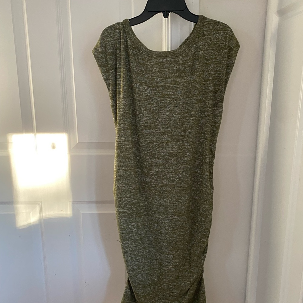 Gap Maternity Knee length tank dress - army green & white marled knit - S